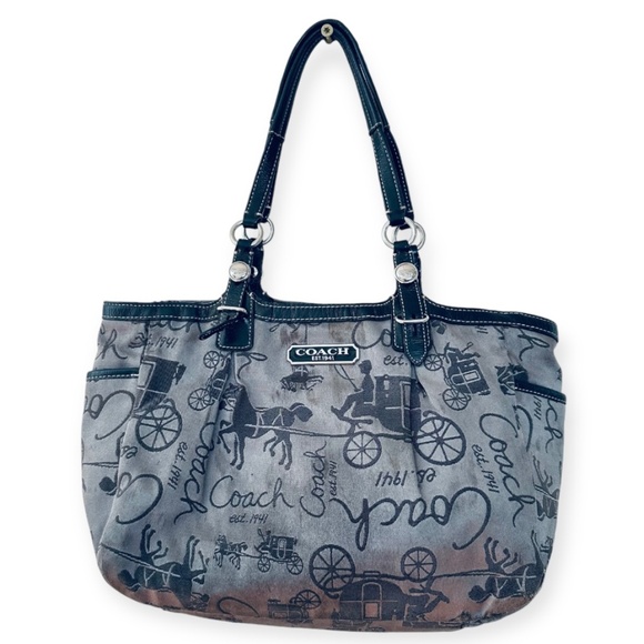 Coach Handbags - Coach Gallery Horse & Carriage East-West Tote/Purse Gray